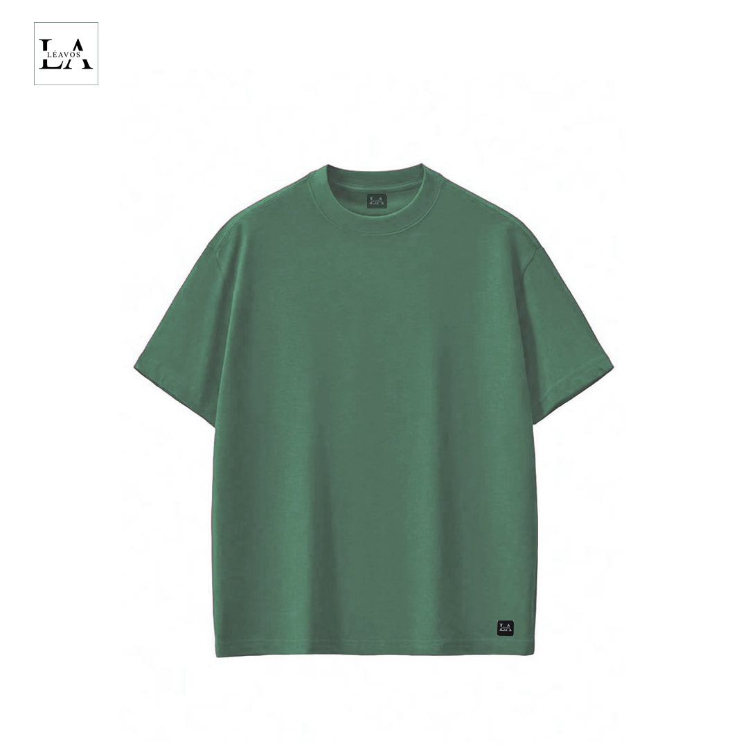 OVER SIZED FIT PLAIN LIGHT GREEN T-SHIRT