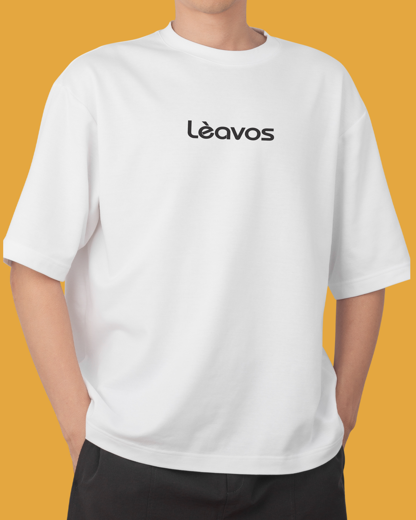 OVER SIZED FIT PRINTED WHITE T-SHIRT