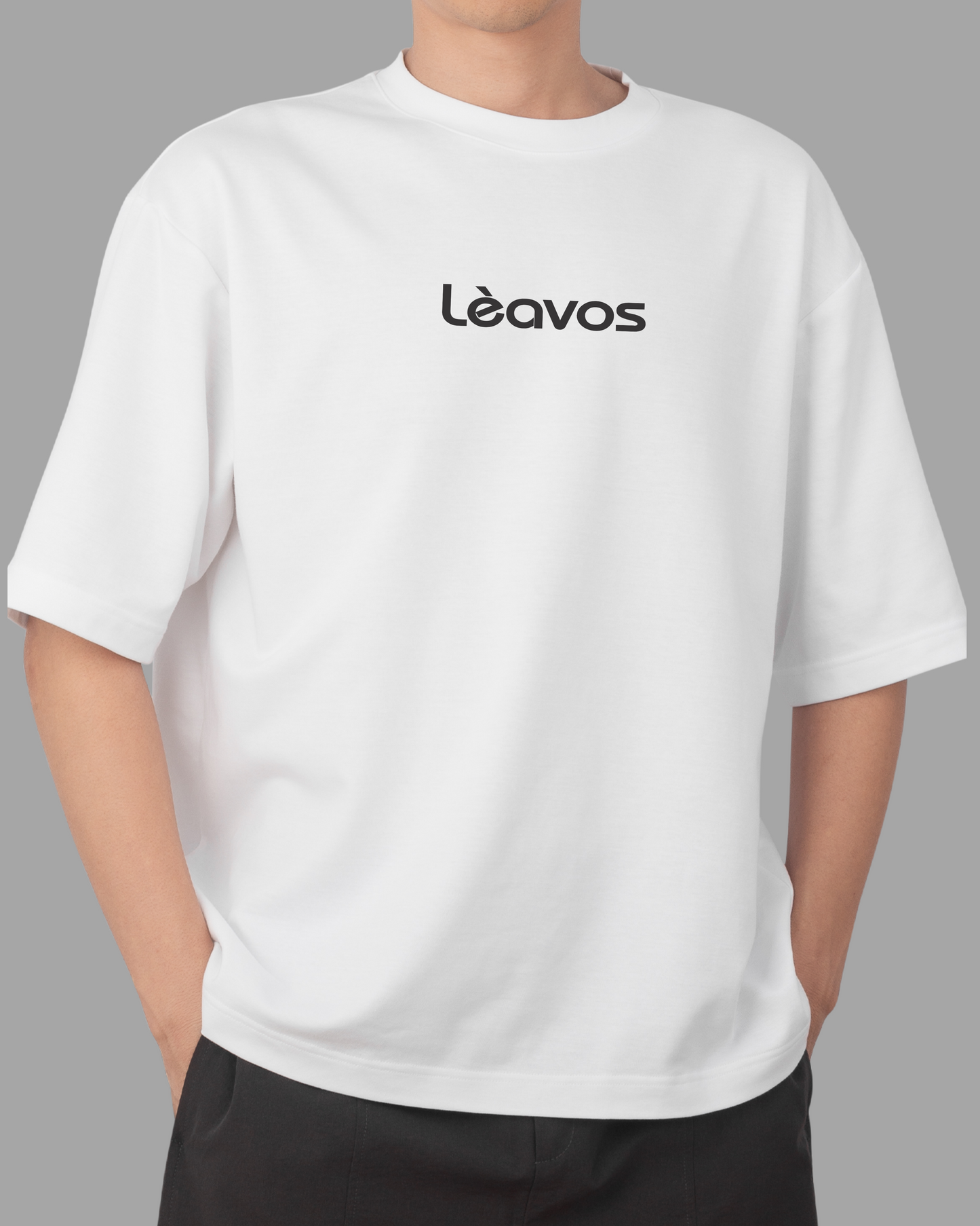 OVER SIZED FIT PRINTED WHITE T-SHIRT