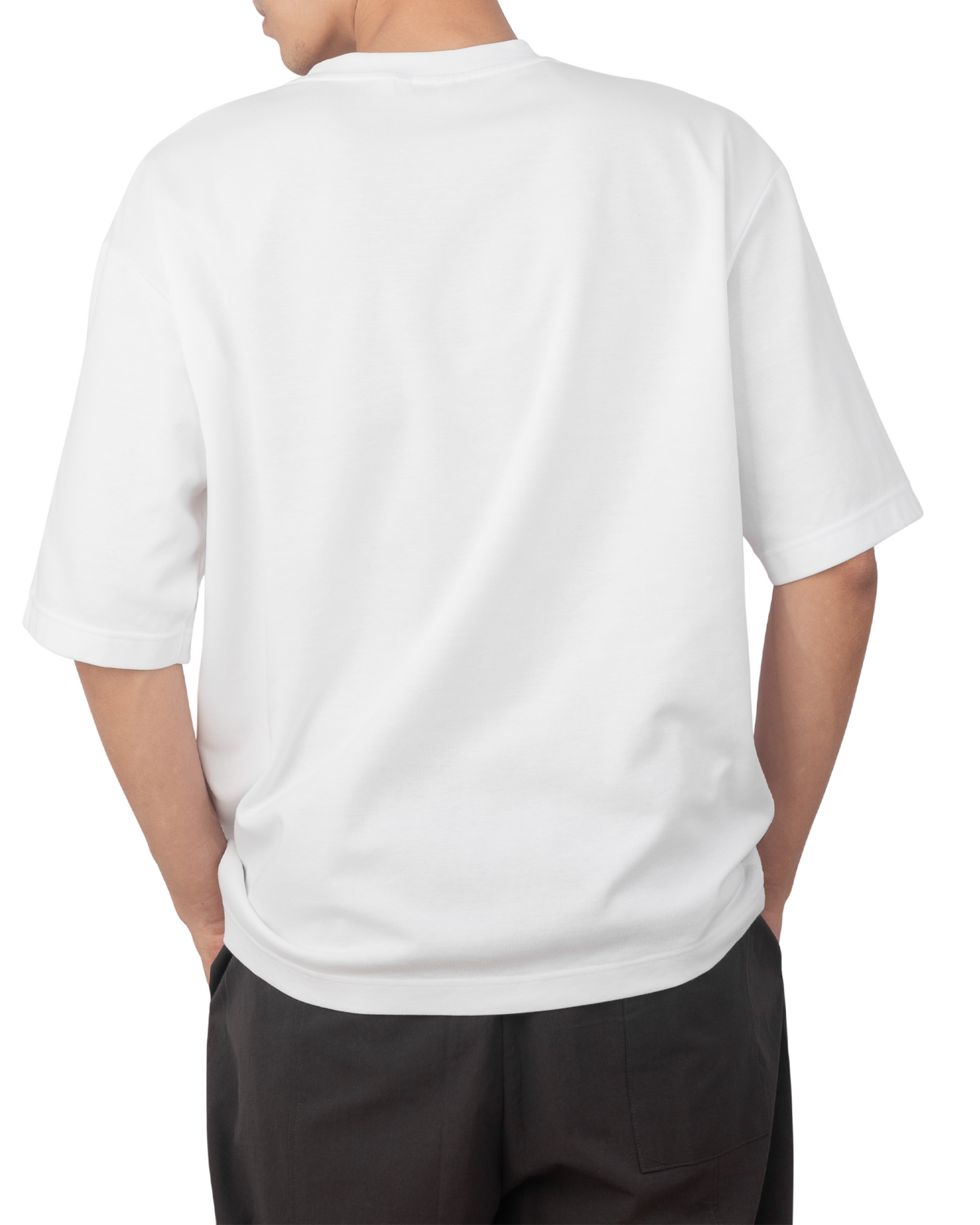 OVER SIZED FIT PRINTED WHITE T-SHIRT