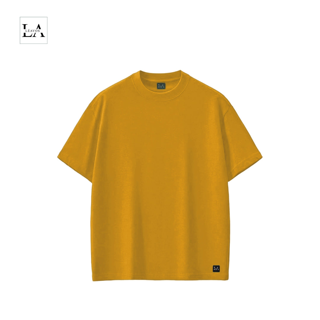 OVER SIZED FIT PLAIN MUSTARD YELLOW T-SHIRT