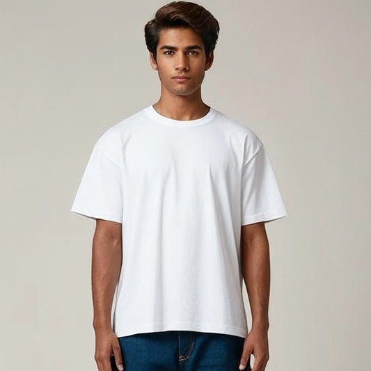 OVER SIZED FIT PLAIN WHITE T-SHIRT