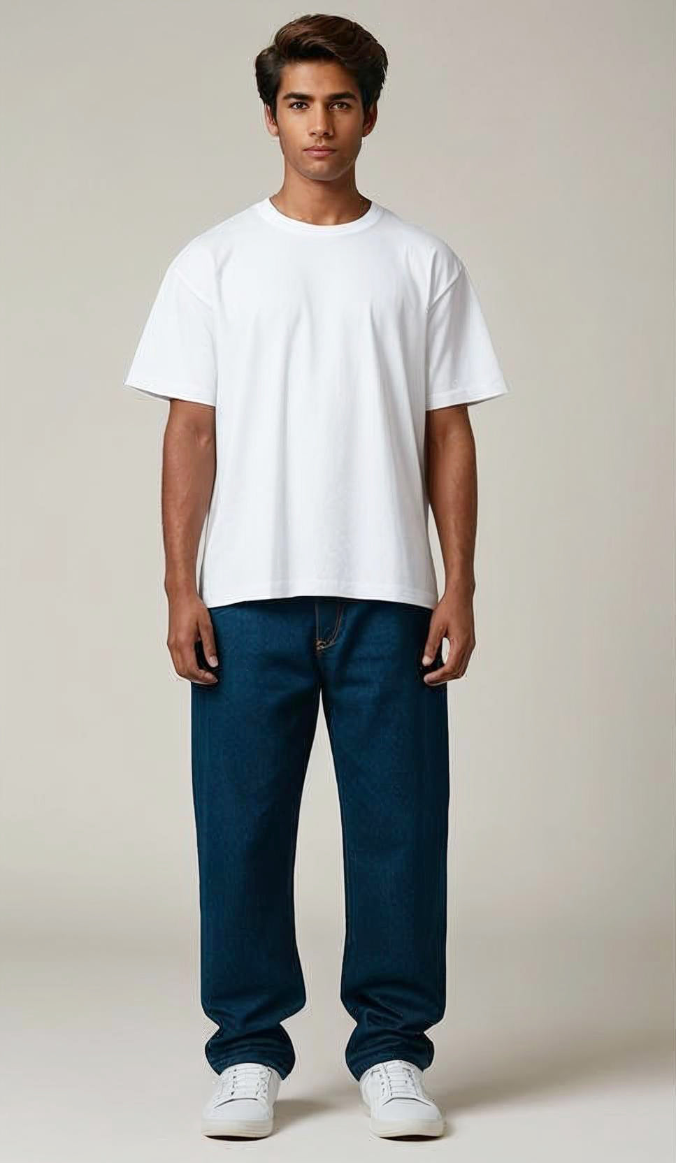 OVER SIZED FIT PLAIN WHITE T-SHIRT
