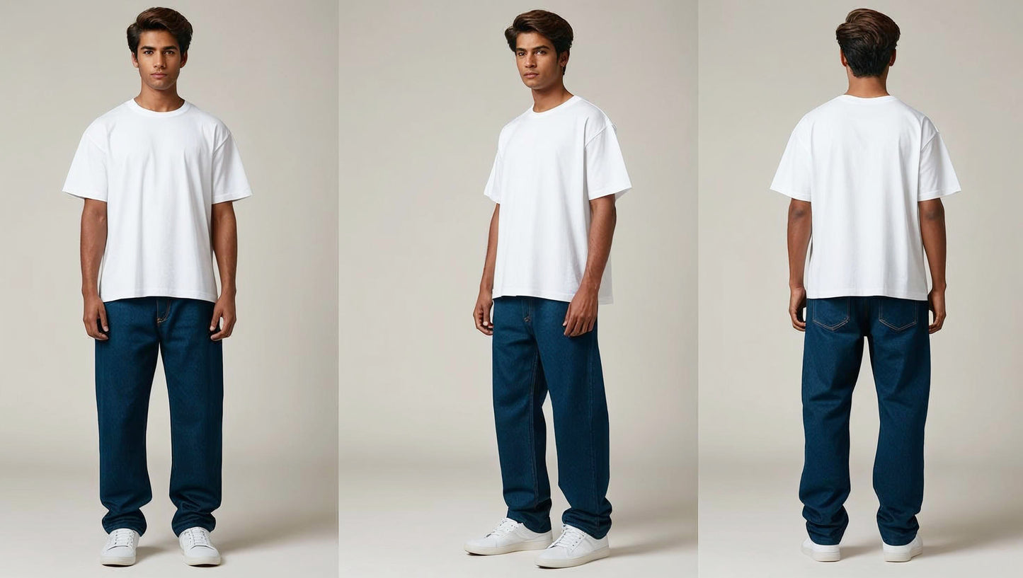 OVER SIZED FIT PLAIN WHITE T-SHIRT